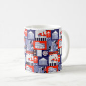 Rome city seamless decorative pattern design. Trav Koffiemok (Voorkant rechts)