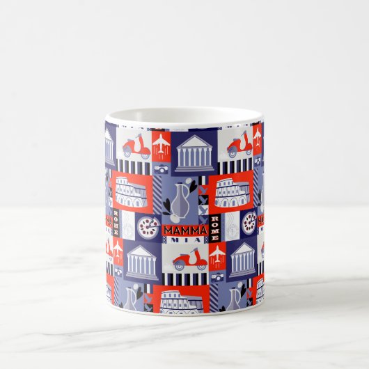 Rome city seamless decorative pattern design. Trav Koffiemok (Center)