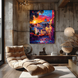 Rome City Skyline Poster – Historische Italiaanse 