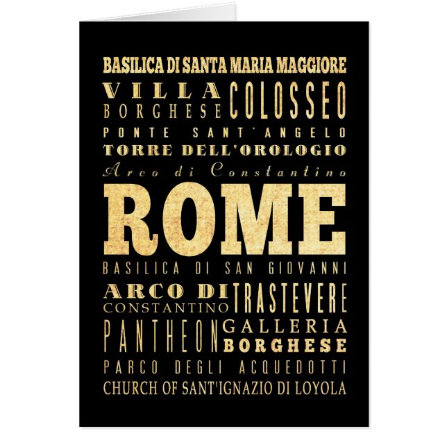 Rome City Typografie Art (Voorkant)