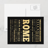 Rome City Typografie Art Briefkaart (Voorkant / Achterkant)
