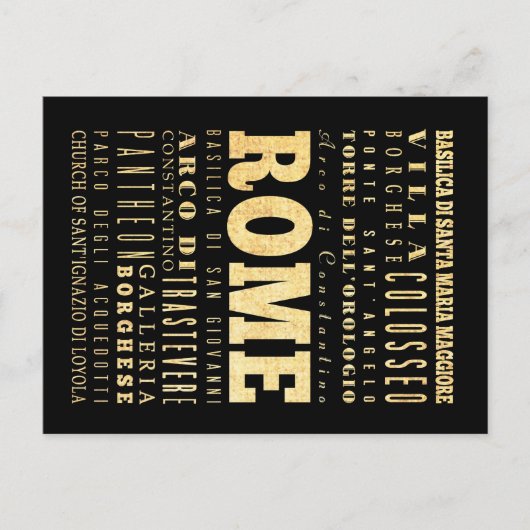 Rome City Typografie Art Briefkaart (Voorkant)