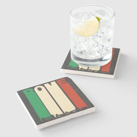  Rome Cityscape Stenen Onderzetter (Zijkant)