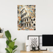 Rome Colosseum Abstracte Druppel Schildering Poster (Thuiskantoor)