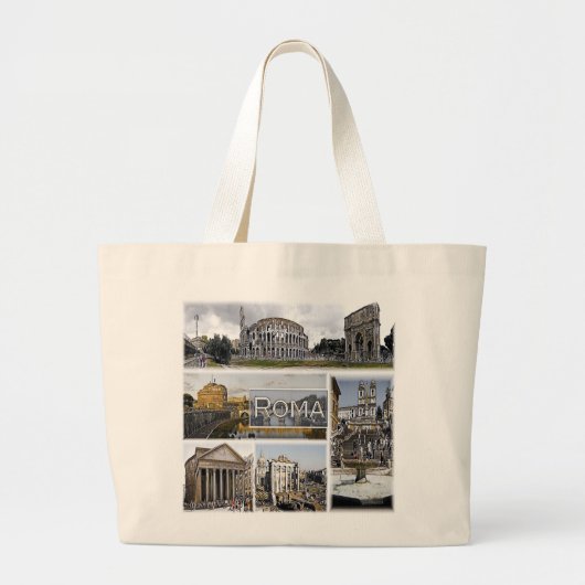 Rome ^ Colosseum - Arch of Constantine - Pantheon Grote Tote Bag (Voorkant)
