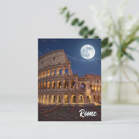 Rome Colosseum bij nacht Briefkaart (Staand voorkant)