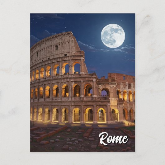 Rome Colosseum bij nacht Briefkaart (Voorkant)