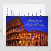 Rome Colosseum bij nacht Italiaans diner Kaart (Voorkant / Achterkant)
