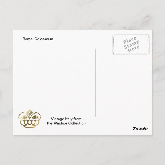 Rome; Colosseum Briefkaart (Achterkant)