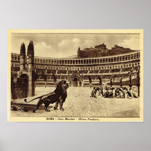 Rome Colosseum, Christians and lions Poster (Voorkant)