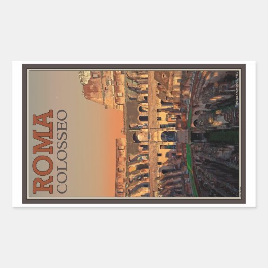 Rome - Colosseum en de maan Rechthoekige Sticker (Voorkant)