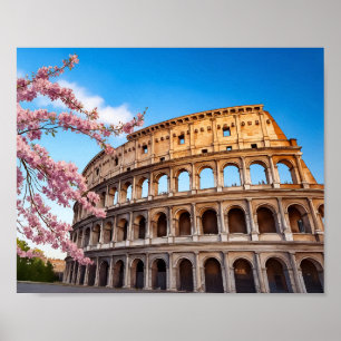 Rome Colosseum Italië Geschilderd Poster