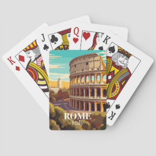 Rome Colosseum Italië Reis Illustratie Pokerkaarten