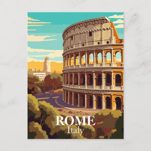 Rome Colosseum Italië Reisillustratie Briefkaart (Voorkant)