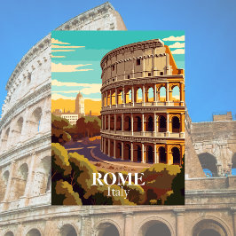 Rome Colosseum Italië Reisillustratie Briefkaart