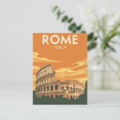 Rome Colosseum Italië Reisposter Briefkaart (Staand voorkant)