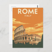 Rome Colosseum Italië Reisposter Briefkaart (Voorkant / Achterkant)
