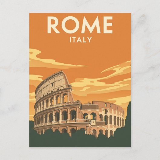 Rome Colosseum Italië Reisposter Briefkaart (Voorkant)