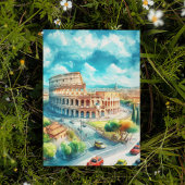 Rome Colosseum Italië Waterverf Briefkaart