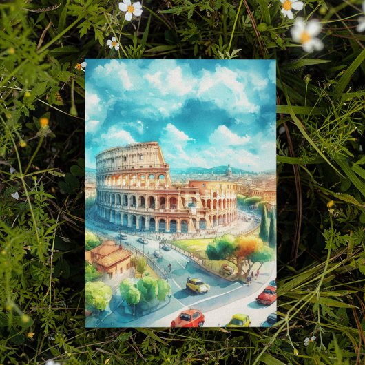 Rome Colosseum Italië Waterverf Briefkaart