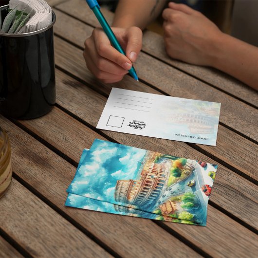 Rome Colosseum Italië Waterverf Briefkaart