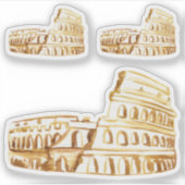 Rome Colosseum Italië Waterverf Sticker (Voorkant)