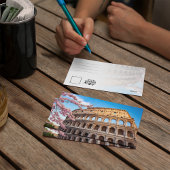Rome Colosseum Italy Painted Postcard Kaart