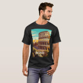 Rome Colosseum Italy Travel Illustration T-shirt (Voorkant volledig)