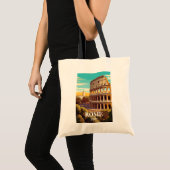 Rome Colosseum Italy Travel Illustration Tote Bag (Voorkant (product))
