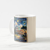 Rome Colosseum Itlay Landmark Retro Van Gogh Art Koffiemok (Voorkant links)