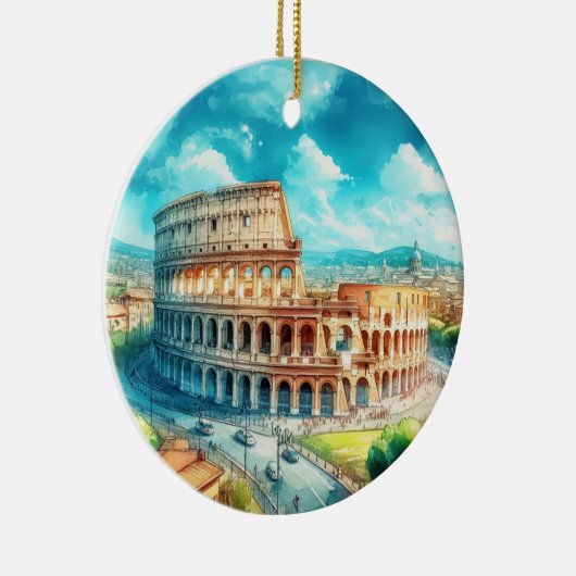 Rome Colosseum Kerstversiering Keramisch Ornament (Rechts)