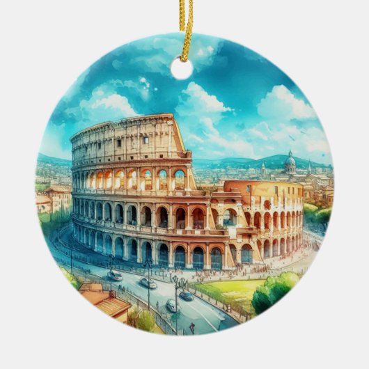 Rome Colosseum Kerstversiering Keramisch Ornament (Voorkant)