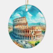Rome Colosseum Kerstversiering Keramisch Ornament (Links)