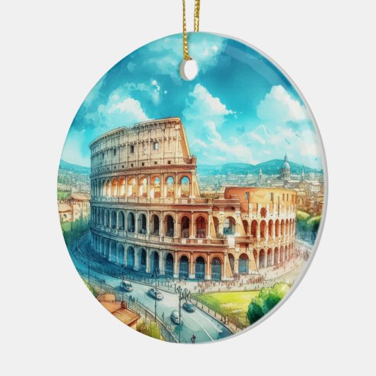 Rome Colosseum Kerstversiering Keramisch Ornament (Links)