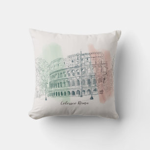 Rome Colosseum met Italiaanse vlag Kussen