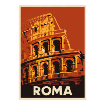 Rome Colosseum Poster Vintage Reizen Italië 