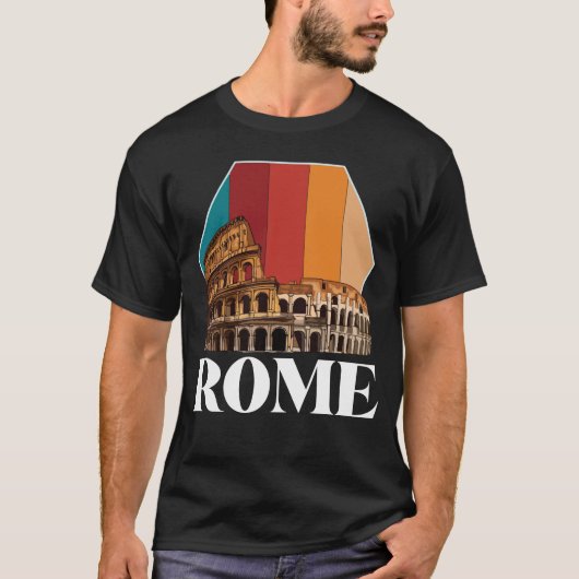 Rome Colosseum Retro Italië Oude Toscane T-shirt (Voorkant)