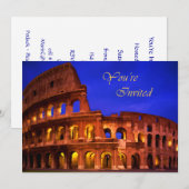 Rome Colosseum 's Nachts word je uitgenodigd Kaart (Voorkant / Achterkant)