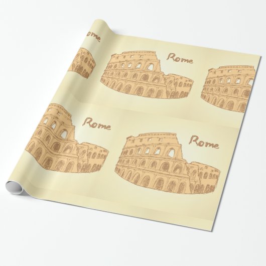 Rome Colosseum Schets Cadeaupapier (Uitgerold)