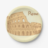 Rome Colosseum Schets Papieren Bordje (Voorkant)