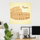 Rome Colosseum Schets Poster (Thuiskantoor)