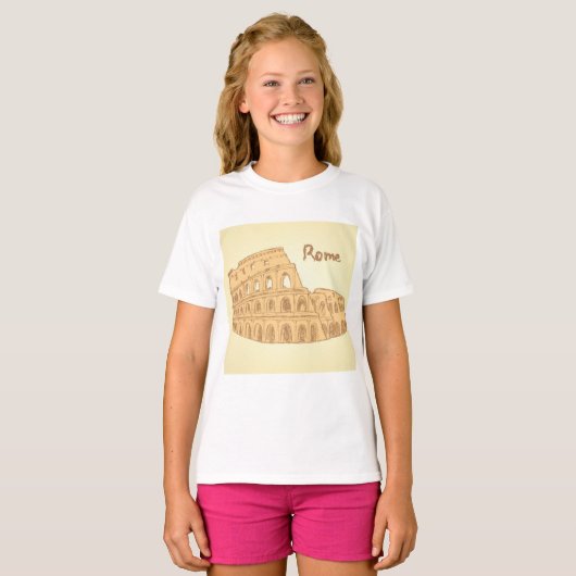Rome Colosseum Schets T-shirt (Voorkant volledig)