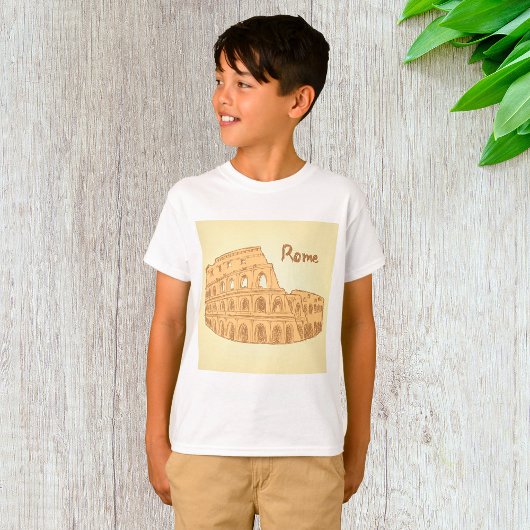 Rome Colosseum Sketch Boys T-shirt