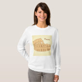 Rome Colosseum Sketch Vrouwen Lange-Sleeve T-shirt (Voorkant volledig)