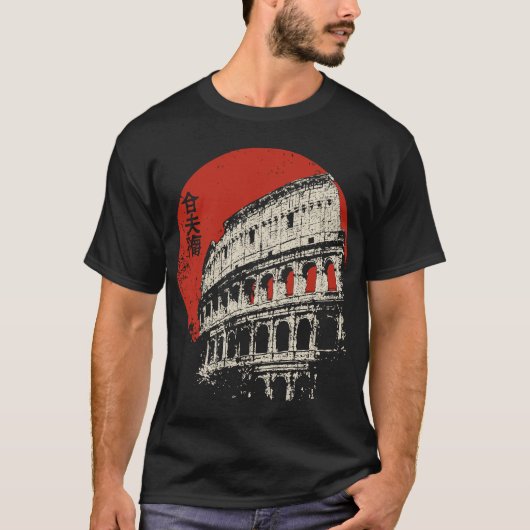 Rome Colosseum verontrustte oude monumentenkunst T-shirt (Voorkant)