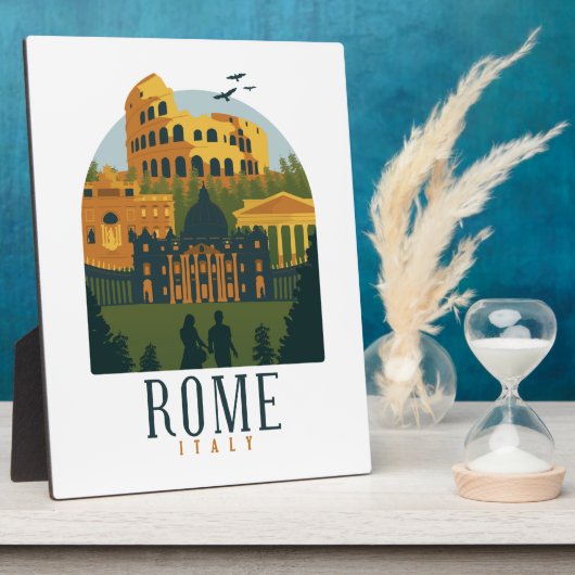 Rome Colosseum Vintage Fotoplaat (Zijkant)