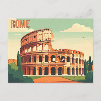 Rome Colosseum Vintage Reis Kunst Briefkaart