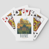 Rome Colosseum Vintage Travel Art Pokerkaarten (Achterkant)