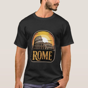 Rome Colosseum Vintage Zonsondergang Italië Reizen T-shirt