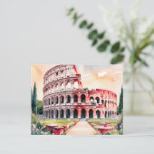 Rome Colosseum Waterverf Art Briefkaart (Staand voorkant)